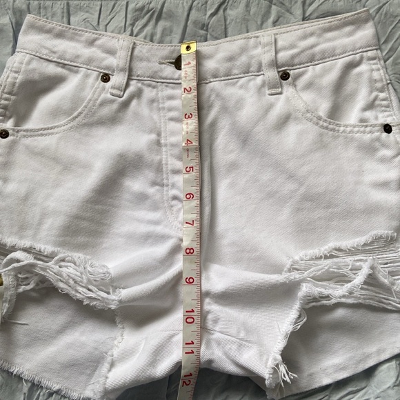 Rolla’s Original Cut Off High Waist Denim Jean Shorts White 25 - Picture 11 of 16